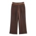 Curled hem waistband pants