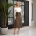 Belt bow high waisted skirt