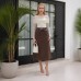 Belt bow high waisted skirt