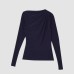 Slanted collar pleated long sleeved shirt Slanted collar pleated long sleeved shirt
