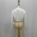 Round neck pleated waist cinching short jacket