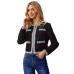 Round neck long sleeved jacket