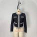 Round neck long sleeved jacket