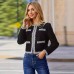 Round neck long sleeved jacket