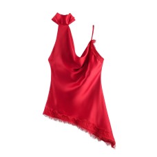 Splicing lace lingerie style top