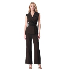 Strap solid color wide leg jumpsuit