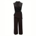 Strap solid color wide leg jumpsuit