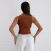Waist tie and neck hanging polo collar top
