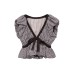 Balloon shaped small checkered bow top