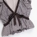 Balloon shaped small checkered bow top