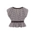 Balloon shaped small checkered bow top