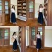 Fresh Youthful Short Crop One-Piece Tie-Belt Puff Sleeve Top for Women