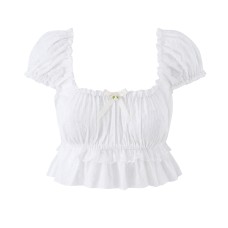 Short sleeved square neck slim fit top