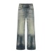 Gradient ground white washed denim jeans