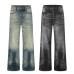 Gradient ground white washed denim jeans