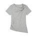 Tencel cotton single-sided off shoulder twisted design short sleeved spring style slimming top
