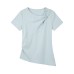 Tencel cotton single-sided off shoulder twisted design short sleeved spring style slimming top