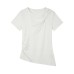 Tencel cotton single-sided off shoulder twisted design short sleeved spring style slimming top