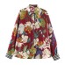 Floral print silk textured shirt