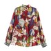 Floral print silk textured shirt