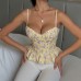 Irregular floral camisole top