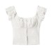 Women's three-dimensional relief embroidered short top