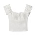 Women's three-dimensional relief embroidered short top