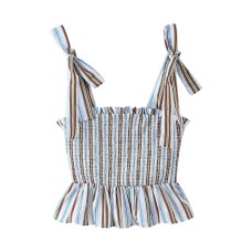Striped honeycomb pattern top Striped honeycomb pattern top