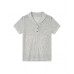 Old Money Style Polo Neck Hollow Knit Short Sleeve Loose Commute Top