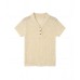Old Money Style Polo Neck Hollow Knit Short Sleeve Loose Commute Top