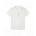 Old Money Style Polo Neck Hollow Knit Short Sleeve Loose Commute Top