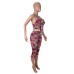 Hanging neck camisole vest leopard print pants set