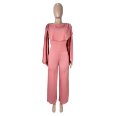 Slim Fit Top and Wide Leg Pants Set