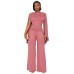 Slim Fit Top and Wide Leg Pants Set