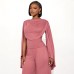 Slim Fit Top and Wide Leg Pants Set