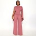 Slim Fit Top and Wide Leg Pants Set