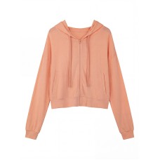 Short hooded zip-up sunscreen cardigan casual slim-fit top