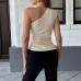 Slant shoulder slim fit top for women