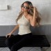 Slant shoulder slim fit top for women