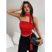 Strapless lace up top for women
