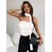 Strapless lace up top for women