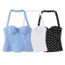 Women's versatile hanging neck collar top