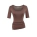 Square neck slim fit mid sleeve top for women