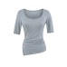 Square neck slim fit mid sleeve top for women