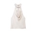 Silk textured tassel neck hanging collar top