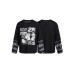 Graffiti printed long sleeved T-shirt