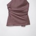 Silk textured scarf style neck hanging collar top