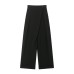 Asymmetric solid color straight leg casual waist pants