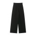 Asymmetric solid color straight leg casual waist pants