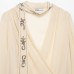 Elegant beaded scarf shirt